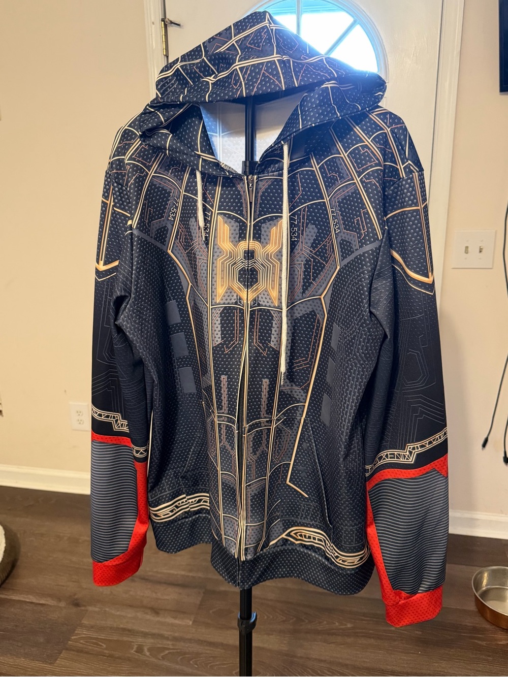 Spider-Man No Way Home Black & Gold Suit Zip-Up Hoodie | Marvel Cosplay Jacket